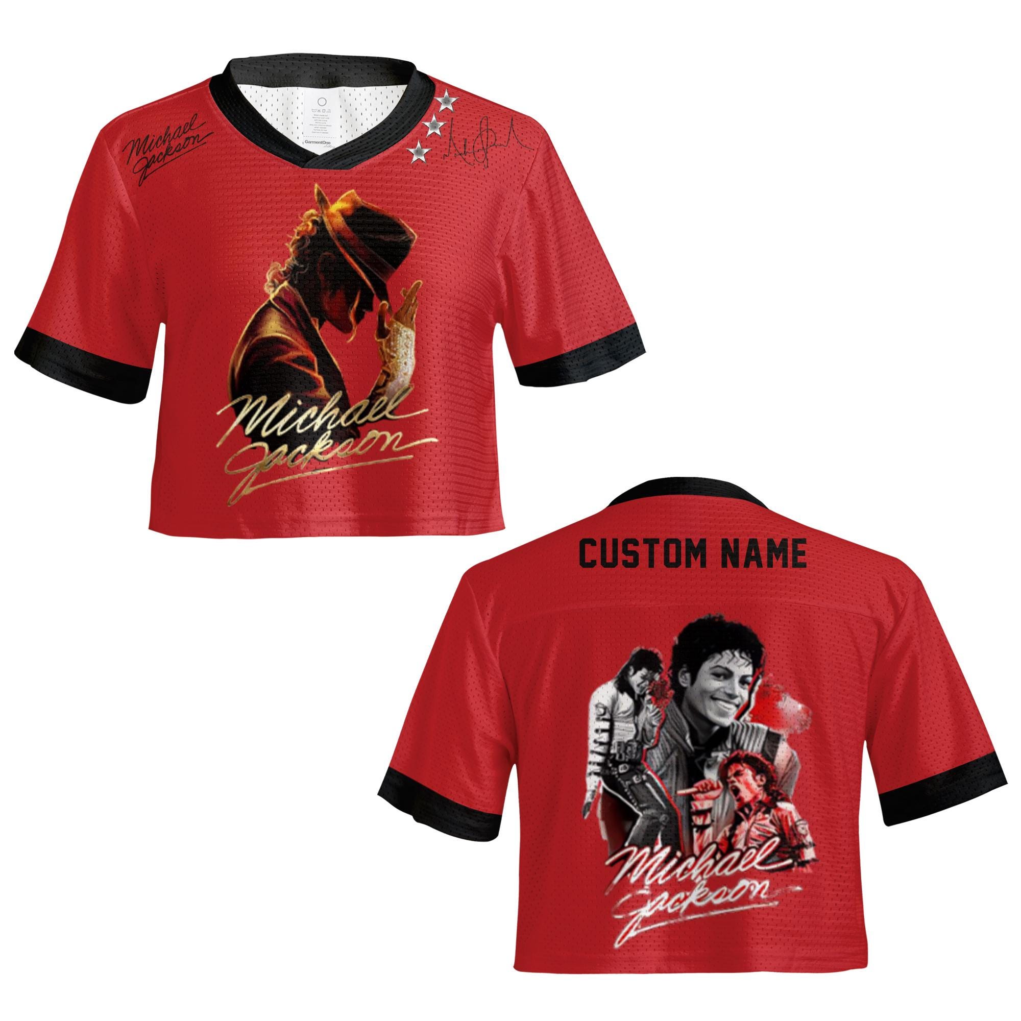 Discover Michael Jackson Crop Top Jersey | Custom Name Number Music
