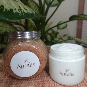 Body Scrub & Body Butter Set | Sacred Renewal Duo | Exfoliate and Hydrate for Dry Skin | Spa Gift | 16oz + 10oz