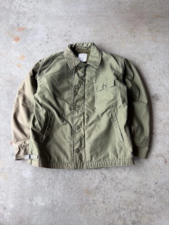 VTG 1970s A-2 Deck Jacket USN Mens Large - image 1