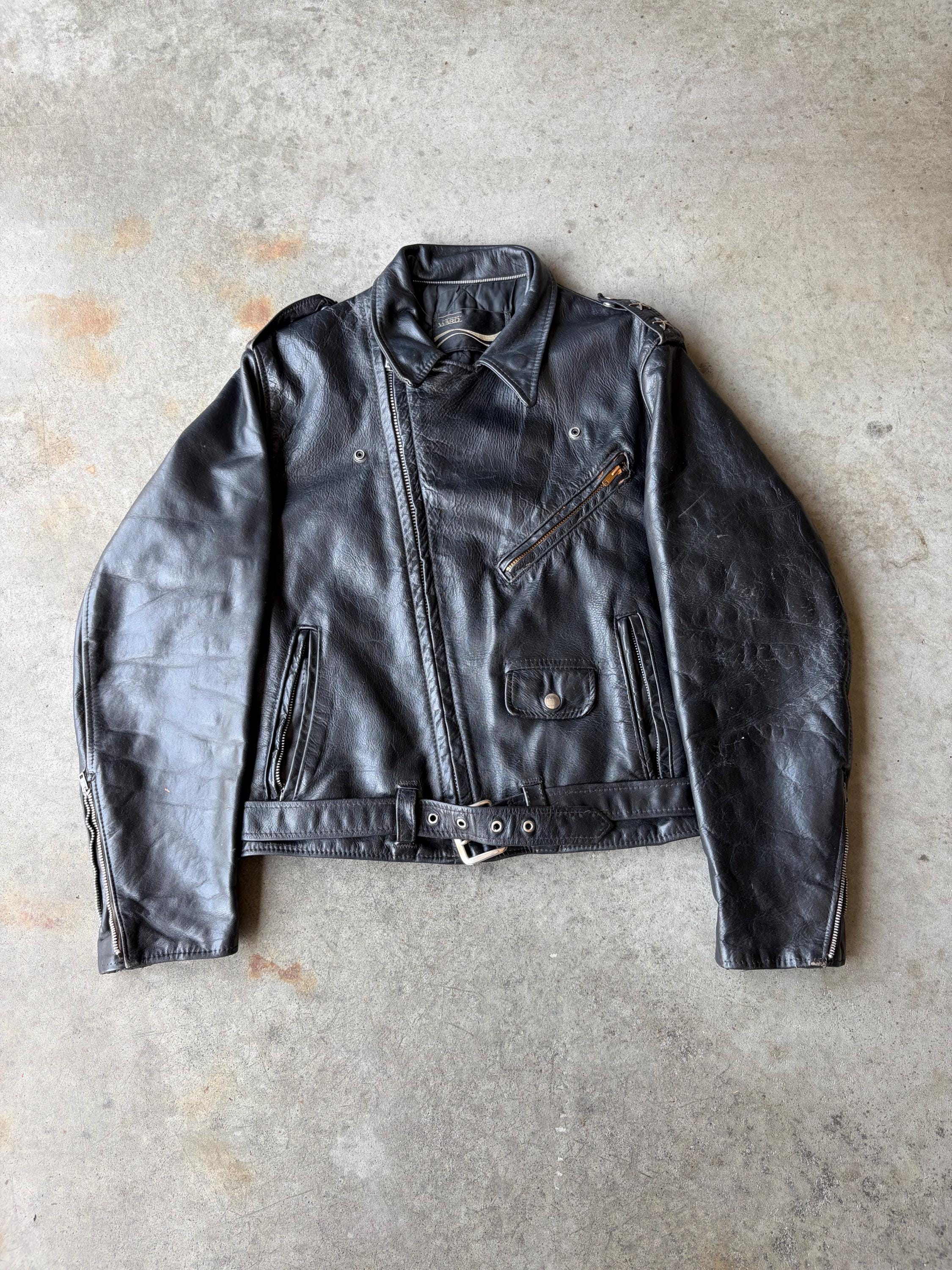 70s Cropped Leather Jacket - Etsy
