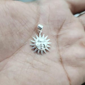 Sun Moon Necklace Sterling Silver Celestial Sun Face Pendant Boho Sun Necklace Sun and Moon Jewelry Spiritual Celestial Necklace Gift image 9