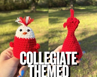 Crocheted Flip Bird Plush | Reversible Middle Finger Gag Gift, Desk Toy, Adult Humor