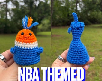 Reversible NBA Bird Plush | Funny Middle Finger Crochet | Basketball Team Colors Gag Gift