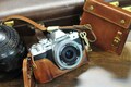 Cow Leather Camera Case + Strap for Olympus EM10 Mark III, Vintage Brown