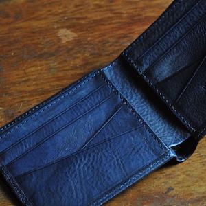Cartera de cuero italiana bifold personalizada, agregue sus iniciales, nombres, logotipos