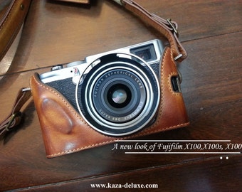 Cow leather case for Fujifilm X100T X100S / Fujifilm X100 include leather full case and leather strap