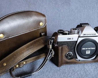OLYMPUS OM-D markⅢ 茶レザーストラップ レンズ2個セット オリンパス OM システム OM-3 用 牛革カメラケースとストラップ - Etsy