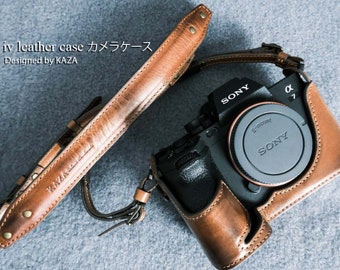 Cow Leather Camera Half Case and Strap for Sony A7IV A7R5 A7SIII A1