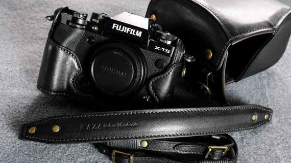 Cow Leather Camera Case With Strap, Fujifilm XT5, Vintage Brown - Etsy