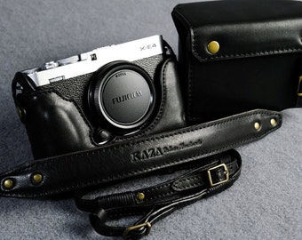 富士フイルム XE4用 牛革カメラケース + ストラップ - Etsy 日本