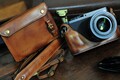 Vintage Brown Leather Camera Case and Strap for Leica Q