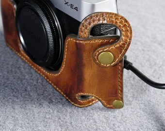 富士フイルム XE4用 牛革カメラケース + ストラップ - Etsy 日本
