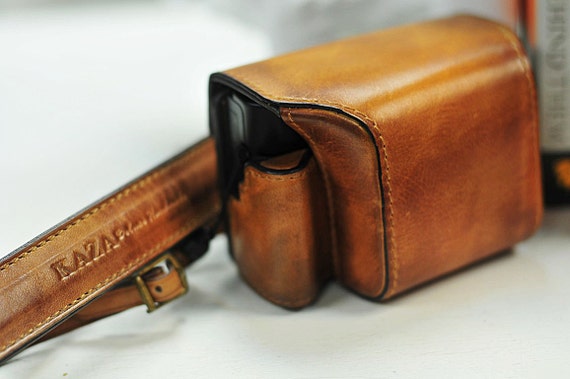 Leather Camera Case Combo for Sony RX100, Vintage Brown, With
