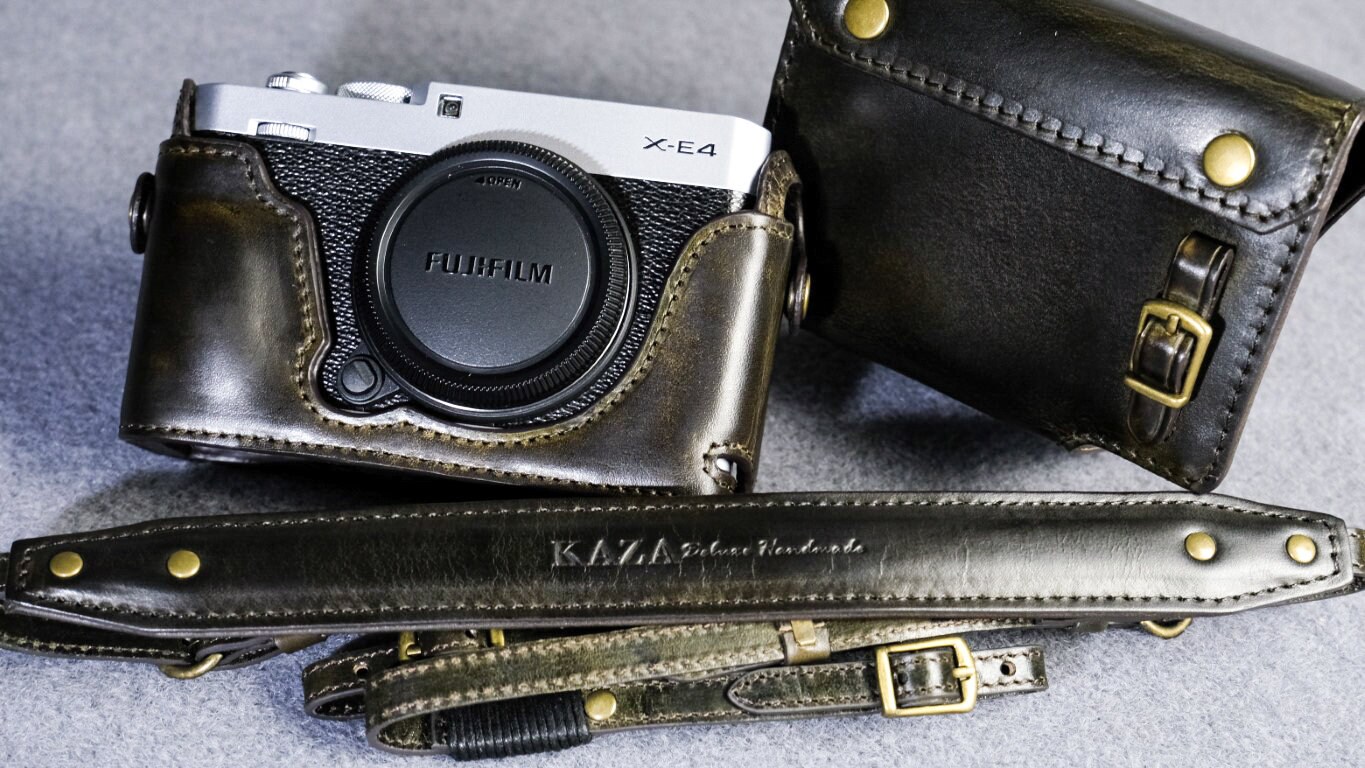 富士フイルム XE4用 牛革カメラケース + ストラップ - Etsy 日本