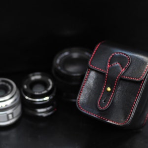 Leather case for assorted camera lens , lens bag , lens storage