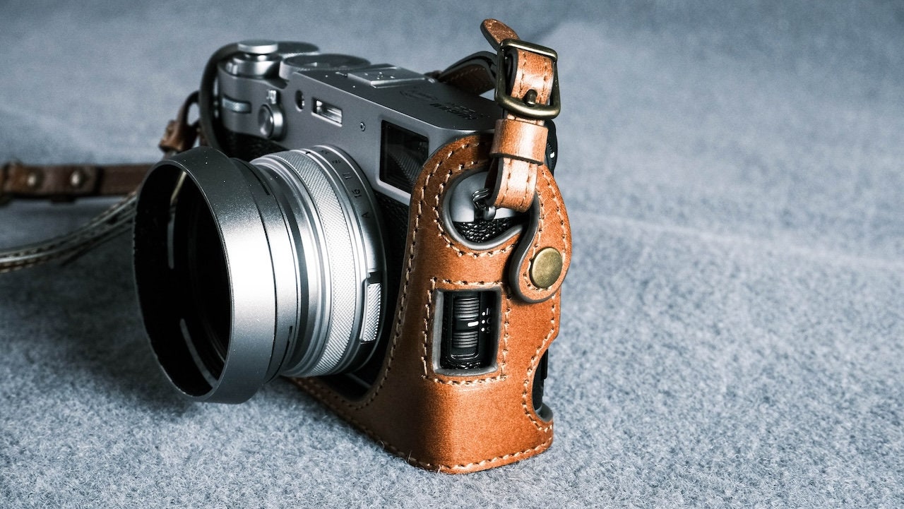 VOVMOEYA x100vi hoes en halve hoes voor Fuji X100VI, PU-lederen cameratas compatibel met Fujifilm X100