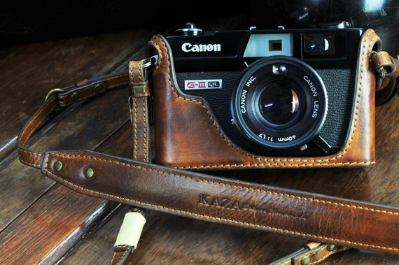 まめぬぴゃー　ケース付き　Canon Canonet QL17 G lll Amazon.com : TP Original Handmade Genuine Real Leather Half Camera