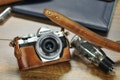 Vintage Brown Leather Half Case and Strap for Olympus O-MD E-M10 mark II