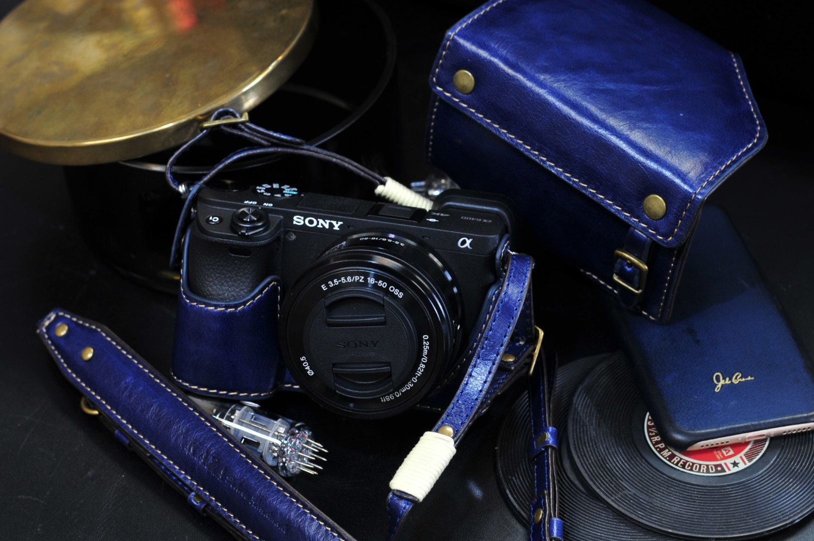 SONY A6400 A6100 Leather Half Case and Strap Set - Etsy