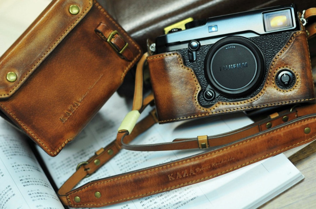 Aria pro2 viper vp-400 ケース　ストラップ　教科書付き Vintage Brown Leather Camera Case + Strap for Fujifilm X-pro2 - Etsy