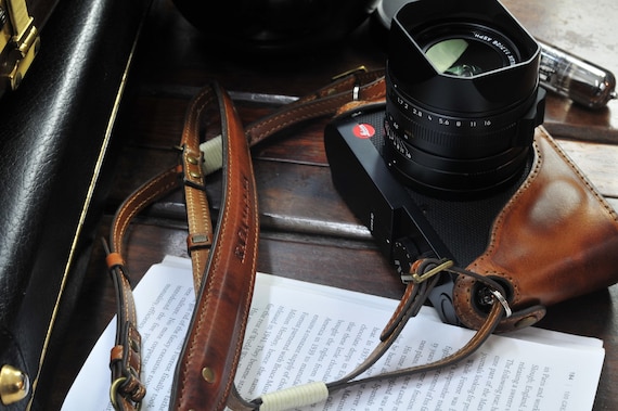 Leather Camera Case for Leica Q2, Half Case Cover, Vintage Brown