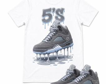 Camiseta con estampado de zapatillas Air Jordan 5 Icy Drip – Camiseta de cumpleaños personalizada con nombre y edad