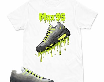 Camiseta a juego con las zapatillas Air Max 95 Big Bubble color amarillo neón