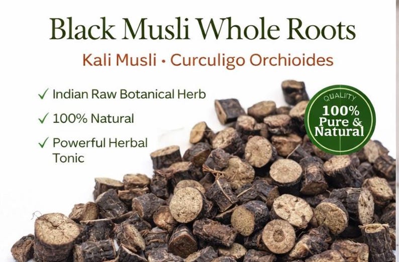 Black Musli Roots | Raw Indian Botanical Herb image 2