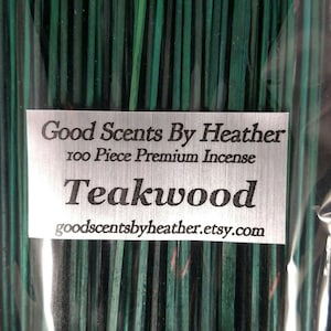 Made to Order ~ Teakwood Incense Sticks - 100 piece