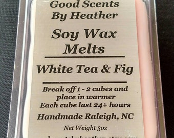 White Tea & Fig 3oz Soy Tarts - Wickless Candles - Wax Melts -Teacher Gift - Hostess Gift