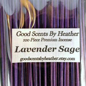 Made to Order ~ Lavender Sage Incense Sticks -  100 piece