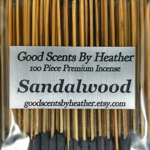 Made to Order ~ Sandalwood Incense Sticks - 100 piece