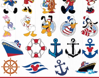 Mickey Cruise SVG PNG, imágenes prediseñadas de Minnie en crucero, Adventure Cruise Line, descarga digital,