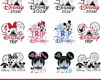 Paquete Disney 2026, Viaje familiar 2026 (PNG), Vacaciones familiares 2026, Reino Mágico, Ratón, Modo Vacaciones, Diseño de sublimación para viaje familiar, Viaje 2026