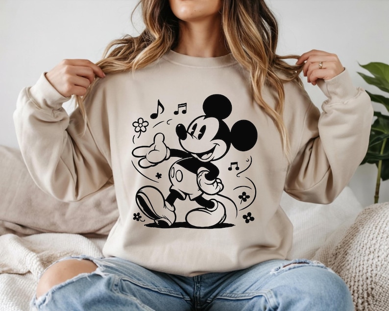 Mickey and Minnie Mouse Black and White Png, Svg, Pdf Bundle, Digital Download image 5