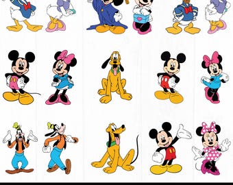 Mickey Mouse Pluto Goofy Daisy Donald Minnie Personaje Png, Svg, Mickey y amigos Png Paquete, Mouse y amigos Png, Descarga digital,