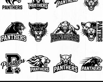 Logotipo de equipo deportivo Panthers svg SVG PNG, mascota Panthers béisbol, baloncesto, fútbol americano, camiseta Panthers Cricut Silhouette, descarga digital,