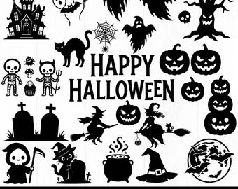 Paquete de SVG de Halloween, SVG de Halloween, SVG de otoño, SVG de fantasma, SVG de bruja, SVG de calabaza, citas, archivo de corte Cricut, descarga digital,