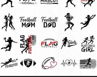 Girls Flag Football Digital Bundle / Flag SVG / Cut File / Cricut / Clip art / Personal Use / Flag Football Mom SVG / Girls Football Quotes