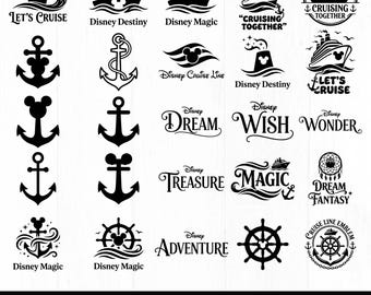 Cruise SVG, Mickey Cruise PNG Clipart Bundle, Cruise ship svg,Mouse Cruise Ship Names Logo Bundle - Treasure Fantasy Dream Wish Wonder Magic