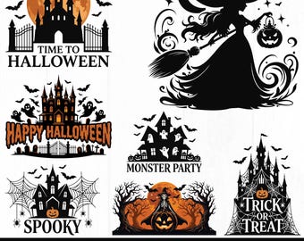 Happy Halloween SVG PNG Bundle, Funny Shirt Design Svg, Halloween Quote Png, Funny Cut file for Cricut, Halloween Sublimation, Spooky Svg,