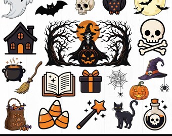 Paquete de SVG de Halloween, SVG de Halloween, SVG de otoño, SVG de fantasma, SVG de bruja, SVG de calabaza, citas, archivo de corte Cricut, descarga digital,