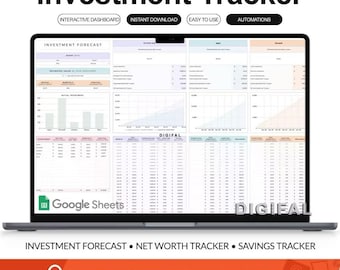 Anlage-Tracker Google Sheets Template: Stock, Krypto, Reinvermögen (Digitaler Download)