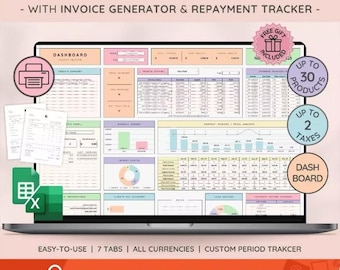 Invoice Tracker Tabelle, Kunden Zahlungs-Manager, Vorlage für kleine Unternehmen