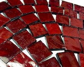 RED WINE English Muffle Transparent Stained Glass Tile Mosaic A9