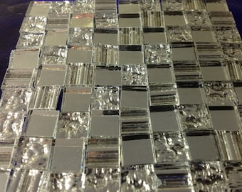 TEXTURED 3-MIRROR MIX - Loose 3/8" Tiles Stained Glass Mosaic Supply M5x