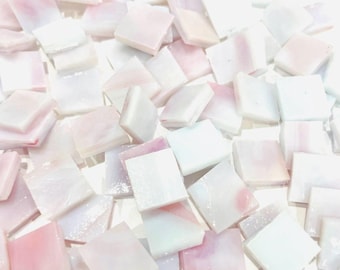 LAVENDER PINK ANGEL Odd 75pc 3/8"-1/2" Stained Glass Mosaic A7