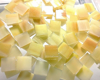 100  Banana Translucent Yellow Mini Tiles Stained Glass Supply A40