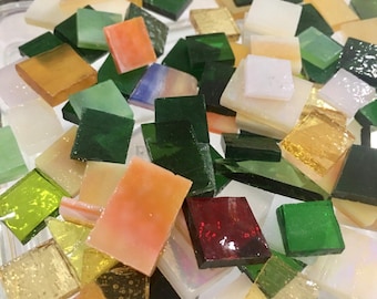 75 GARDEN MOSAIC Stained Glass Tiles Mix Color A4