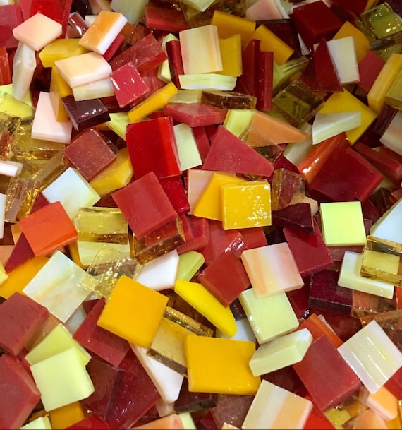 FLOWER COLOR MIX Small Mosaics Red Orange Yellow  B32